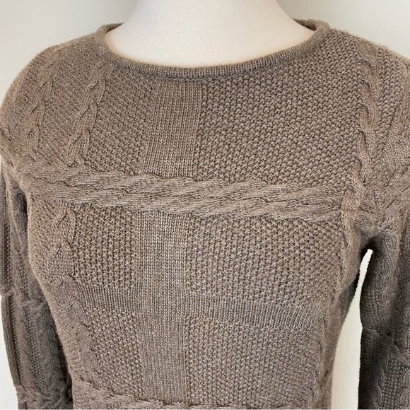 Barbour Etal Sweater Dress Winter Tartan Merino Wool/Cashmere Blend Size 6 Brown - Picture 2 of 14